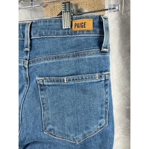 New Sz 25 Paige Flare Leg Blue Jeans Vintage Nordstrom y2k High Rise Bell Canyon - Picture 5 of 8